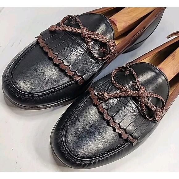 Allen Edmonds Woodstock Loafers Tassel Kiltie Black Brown Leather 10.5 C EUC! - Picture 8 of 16